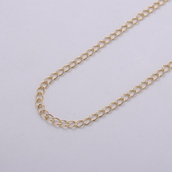 16K Gold Filled 3mm Chain by yard, Unfinished Double Link Chain for Necklace Bracelet Anklet Perfect for Chain Extender component | ROLL-288