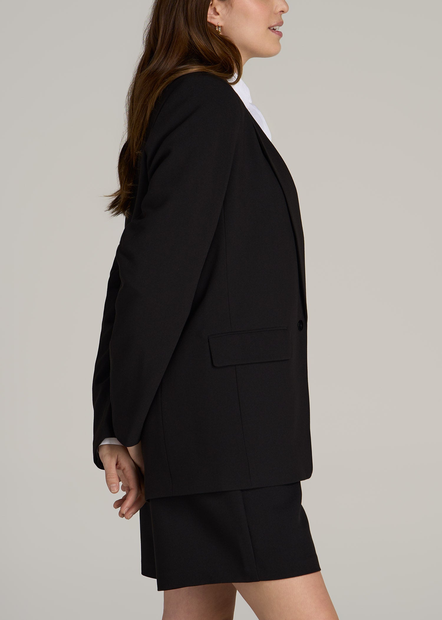 American-Tall-Women-Relaxed-Single-Button-Blazer-Blackside