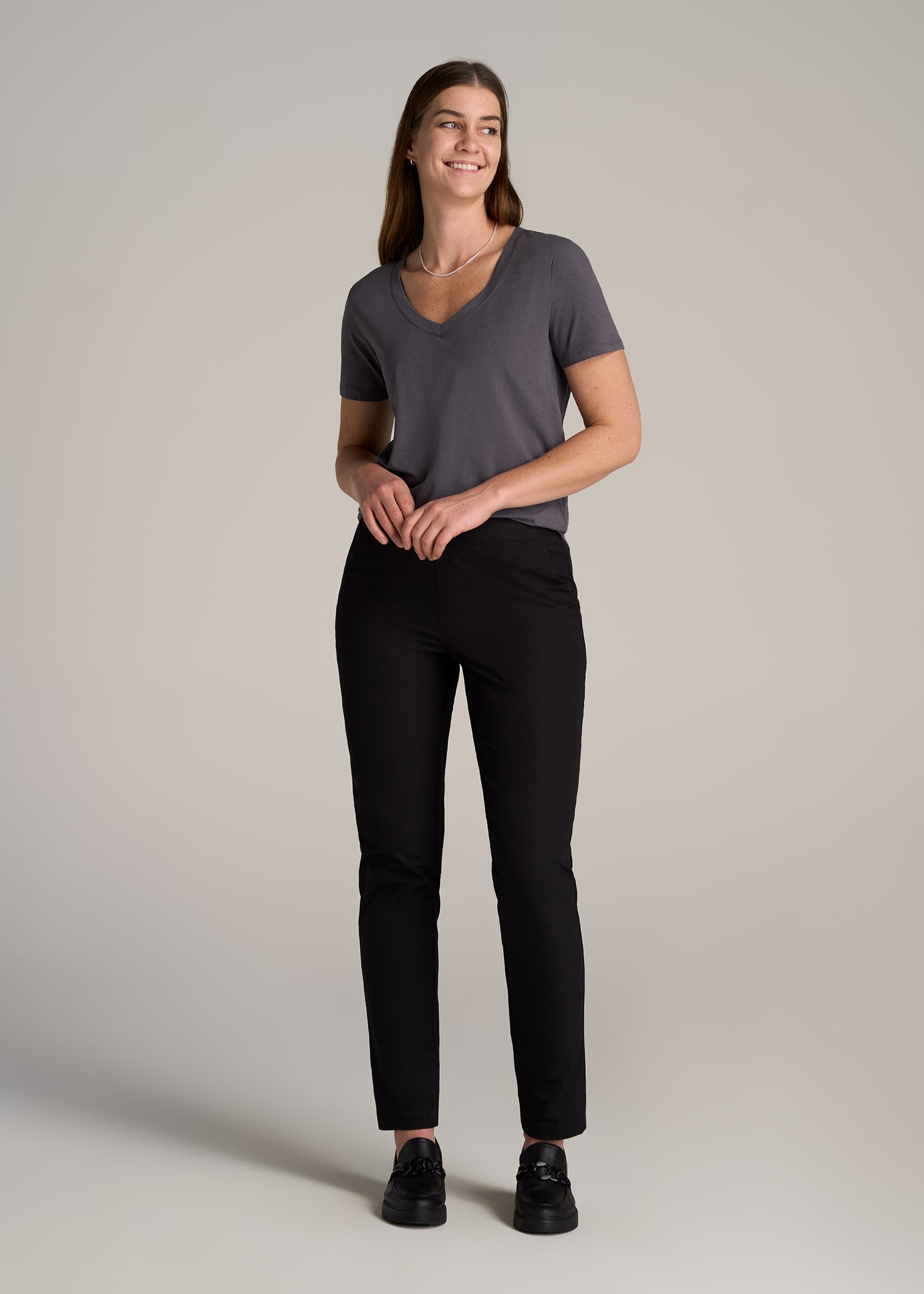 American-Tall-Women-Scoop-V-Neck-Tee-Dark-Charcoal-full