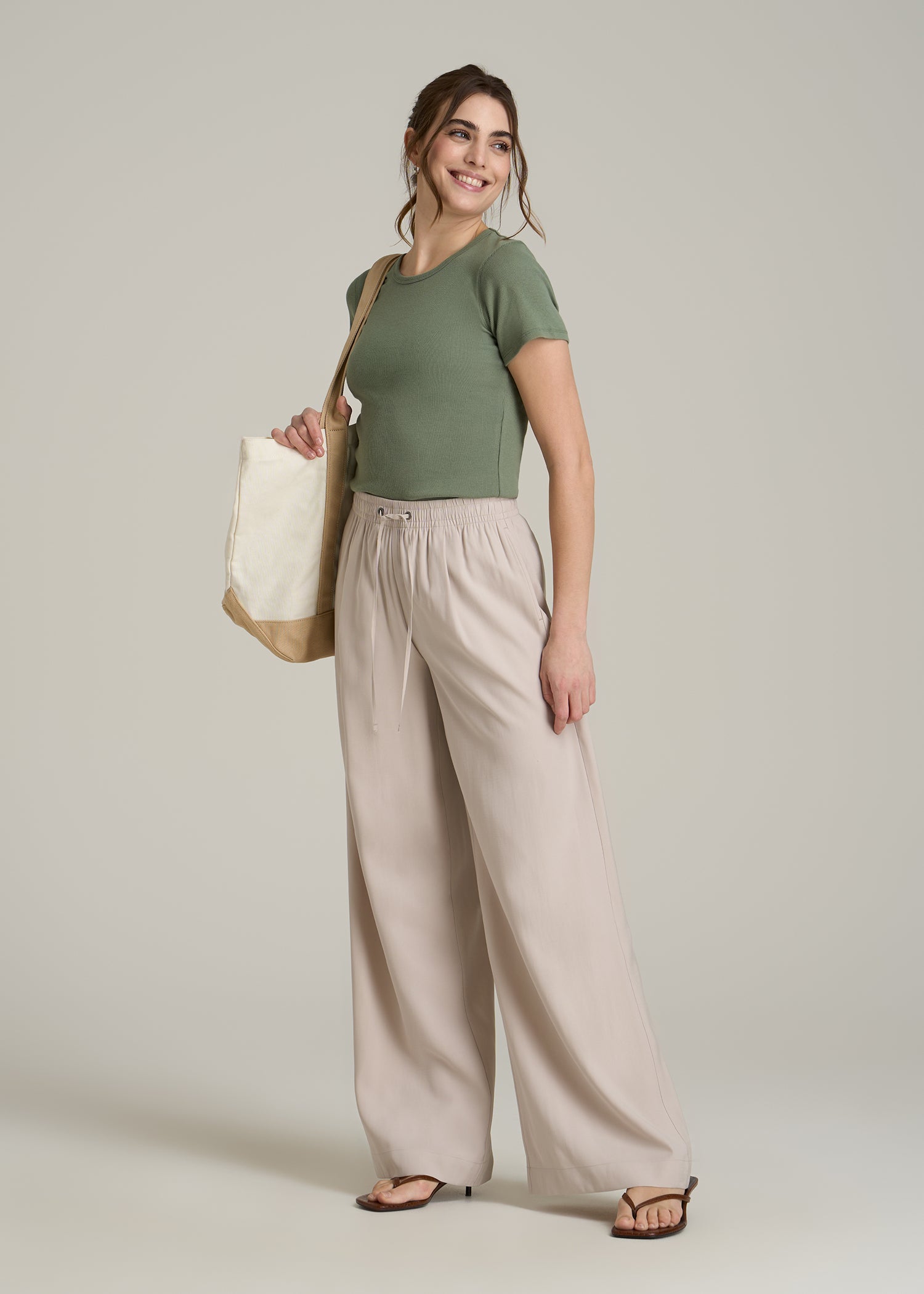 American-Tall-Women-Short-sleeve-crew-neck-ribbed-tee-Dark-Seagrass-Full