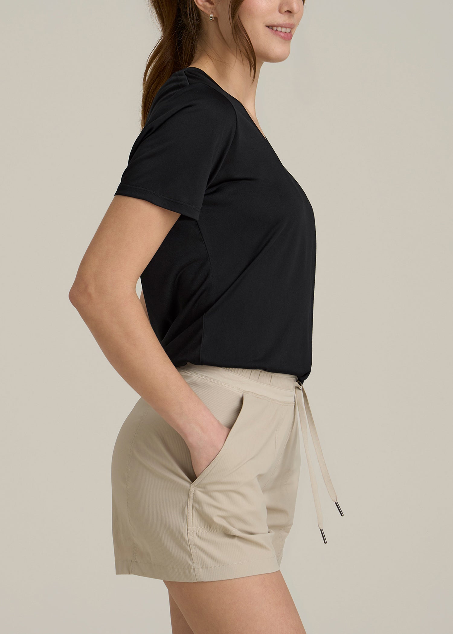 American-Tall-Women-short-sleeve-active-v-neck-tee-Black-Side