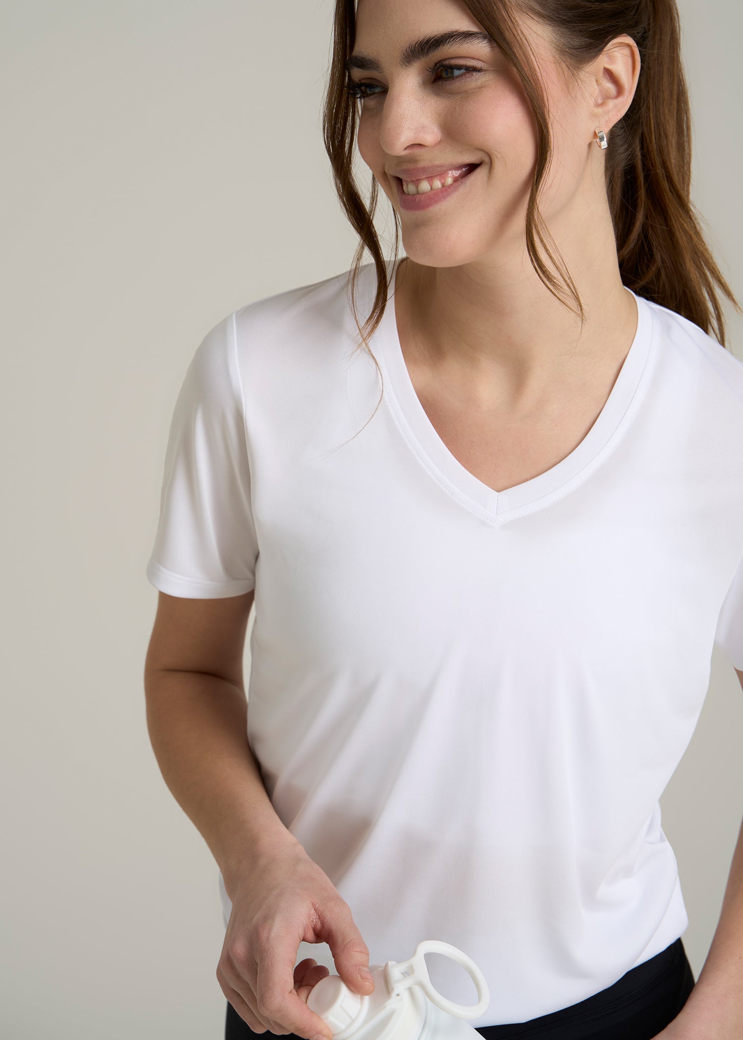 American-Tall-Women-short-sleeve-active-v-neck-tee-Optic-White-Detail