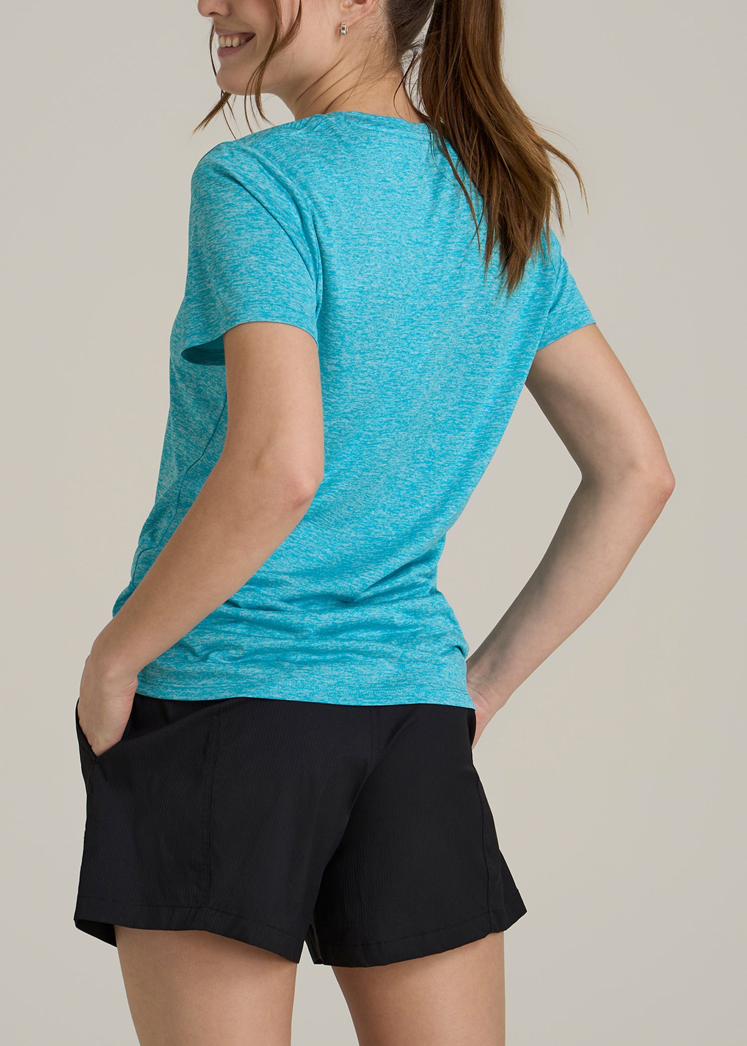 American-Tall-Women-short-sleeve-active-v-neck-tee-Scuba-Blue-Mix-Back