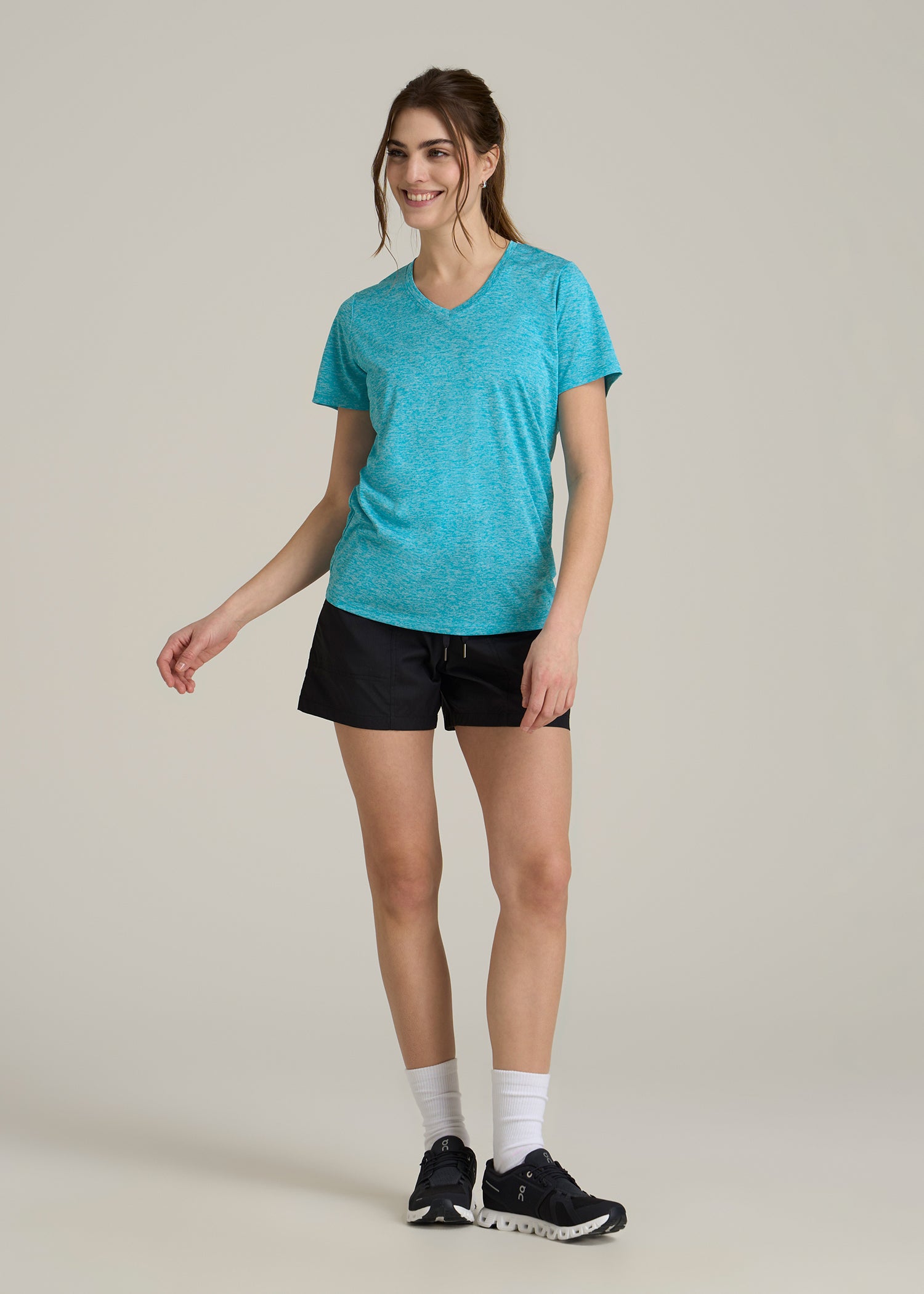 American-Tall-Women-short-sleeve-active-v-neck-tee-Scuba-Blue-Mix-Full