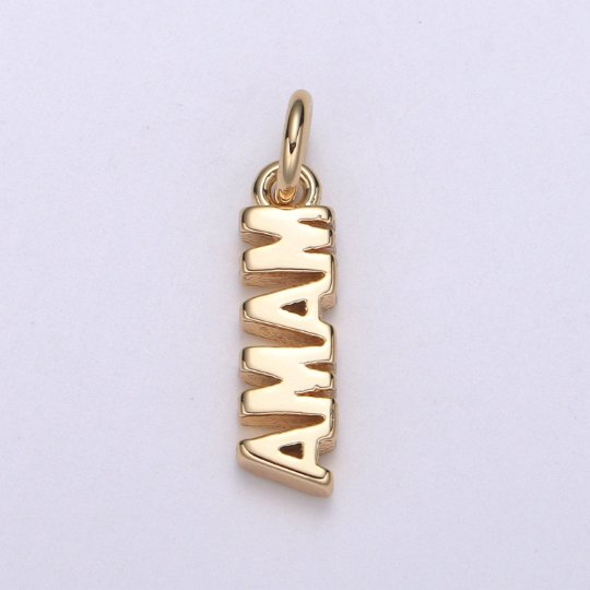 Dainty Mama Charm 18k Gold Filled Mama Charm for Bracelet Necklace Earring Component Diy Jewelry Making Supply E-140